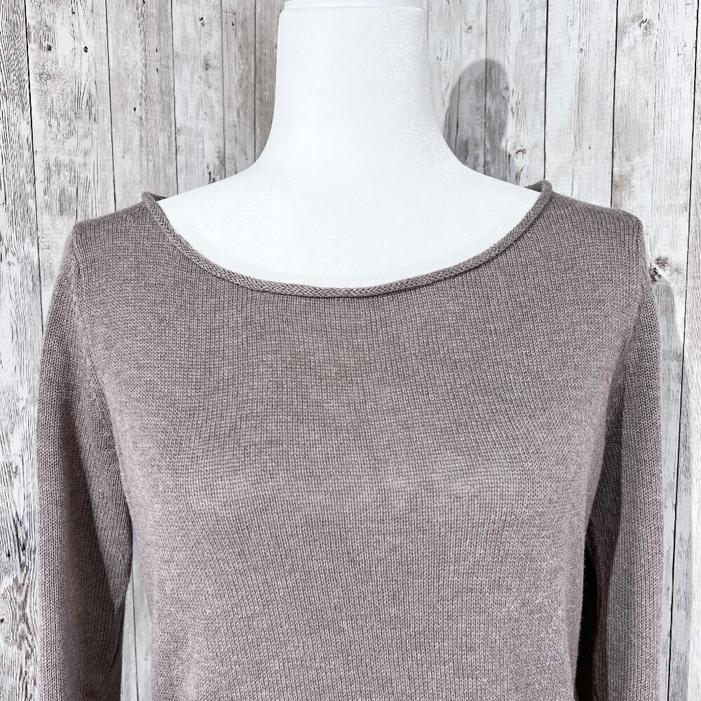 Women's Old Navy Long Sleeve Sweater | Brown | Scoop Neck Top | Size Medium - Picture 5 of 12